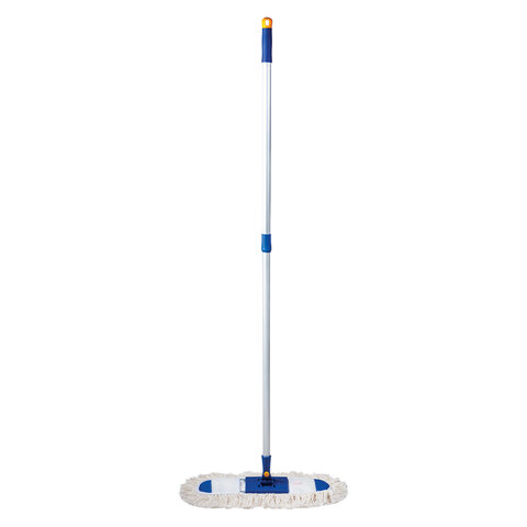 Швабра-рамка ЛАЙМА алюм.телеск.ручка 75-130см, хлопк.насад.МОП (карманы) 40см