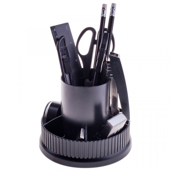 Настольный органайзер OfficeSpace "Карусель", 12 предметов, вращающийся, черный Настольный органайзер OfficeSpace "Карусель", 12 предметов, вращающийся, черный