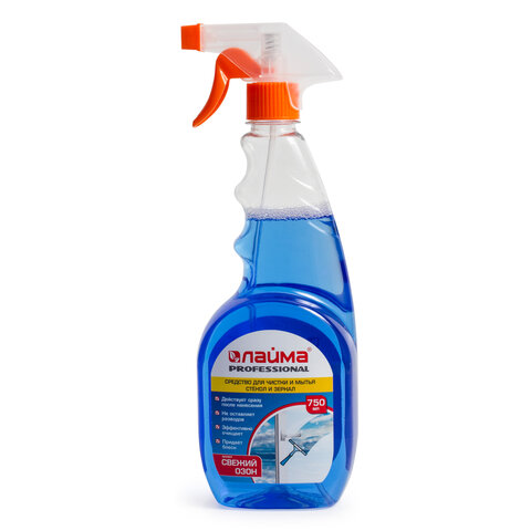 Средство для мытья стекол и зеркал ЛАЙМА PROFESSIONAL 750мл "Свежий озон", распылитель