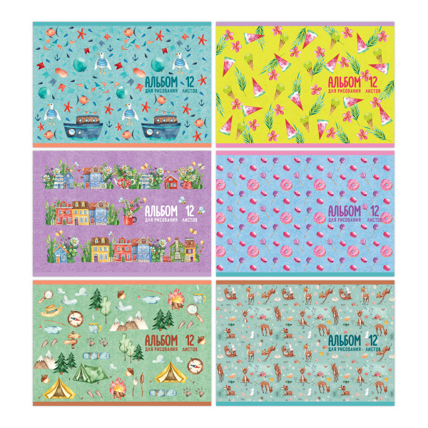 Альбом для рисования А5 12л., на скрепке BG "Яркие дни"