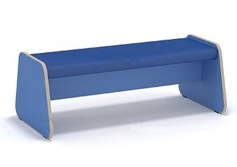 Банкетка детская мягкая (930х530х340мм) ЛДСП клен, кожзам красный