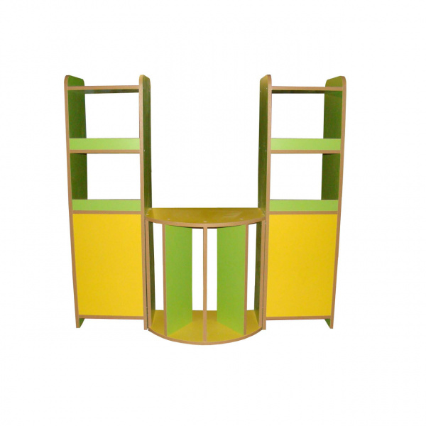 СТЕЛЛАЖ МАГАЗИН "АПЕЛЬСИН", ЛДСП, 1250*500*1200 ММ (желто-красная)