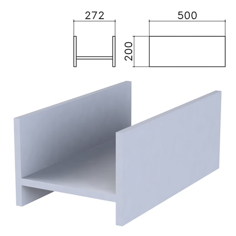Подставка под системный блок "Бюджет", 272х500х200 мм, серая, 50*27*20см, 402669-030