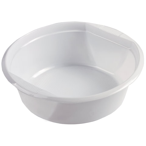 Одноразовые тарелки "Стандарт", суповые 0,6 литра, комплект 50 шт., ЛАЙМА, белые, ПП, для холодного/