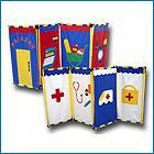 Ширма игровая «Магазин-Больничка» 4 секции 106*212