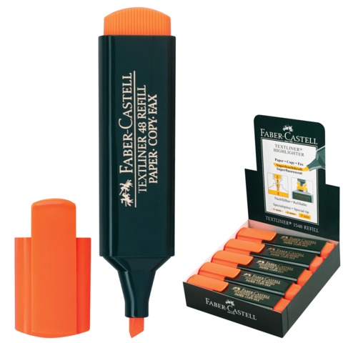 Текстмаркер FABER-CASTELL толщ. письма 1-5мм, флюор. оранжевый, FC154815