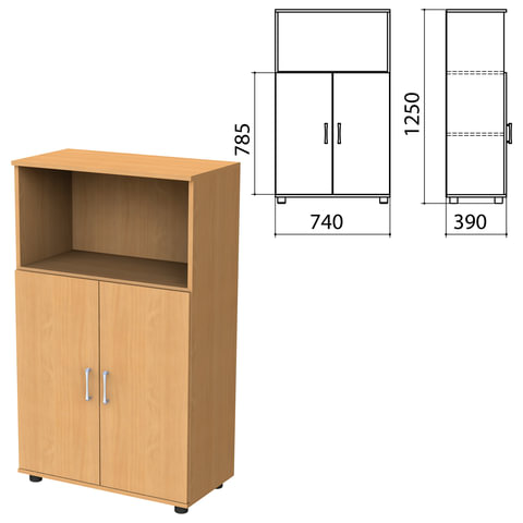 Шкаф полузакрытый "Монолит", 740х390х1250мм, цвет бук