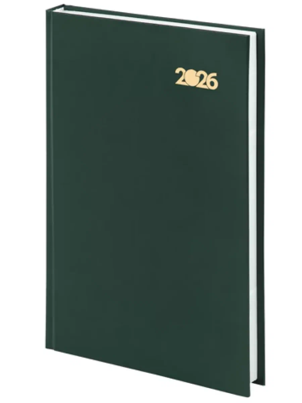 Ежедневник датированный 2026 145х215 мм, А5, STAFF, обложка бумвинил, зелёный, 117308
