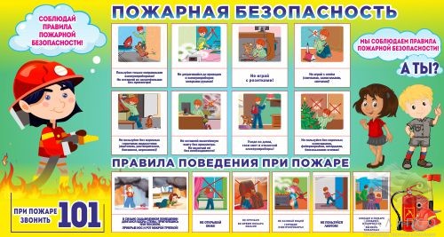 Стенд "Пожарная безопасность"  1,5х0,8 мм., пластик ПВХ 3мм, пленка с фотопечатью 720 dpi, ламинирую