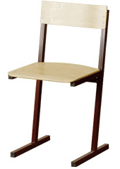 Стул ученический 6гр.(460мм) фанера, м/к красный (М200У)