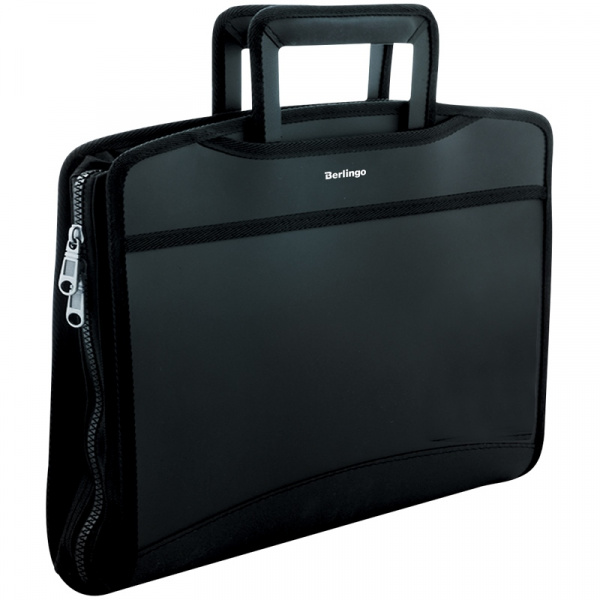 Папка-портфель  8 отделений Berlingo "Silk Touch", A4, 380*280*45мм, 700мкм, черная ADb_04031