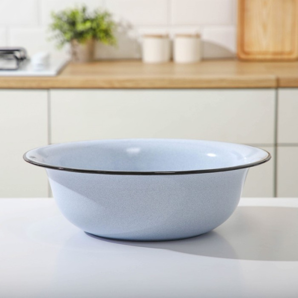 Таз, 9 л, без деколи, цвет МИКС, Эмалированная сталь