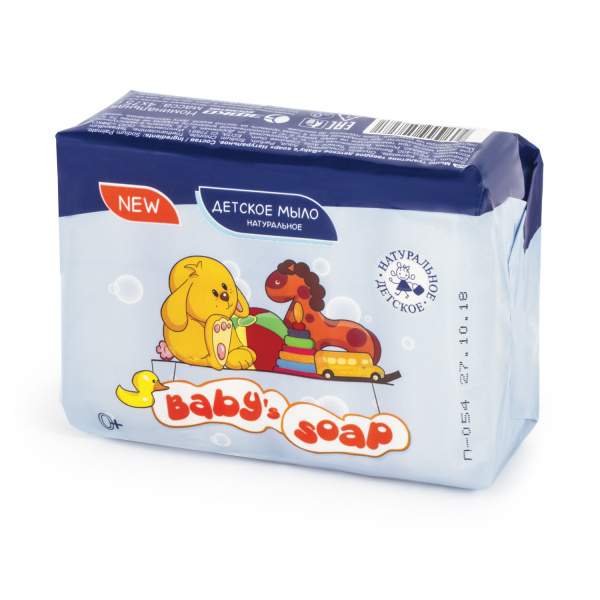 Мыло туалетное ДЕТСКОЕ 300г BABYS SOAP (Бейби соап), 4шт.х75г, "Натуральное", ш/к 8281