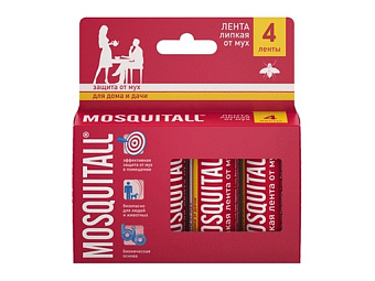 Лента липкая "Защита от мух" 4шт Mosquitall 01-10090