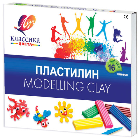 Пластилин ЛУЧ "Классика", 16 цв., 320 г, со стеком, 20С1329-08