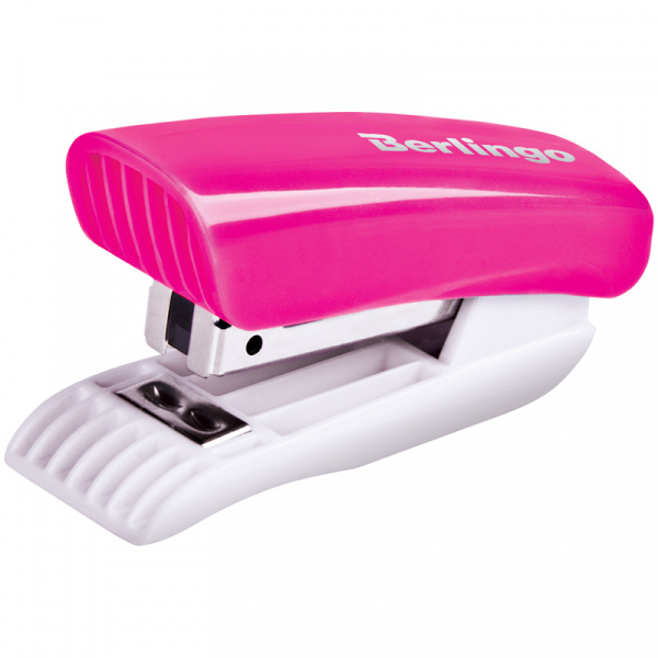 Мини-степлер №10 Berlingo "Blitz" до 10л., пластиковый корпус, розовый DSp_10210
