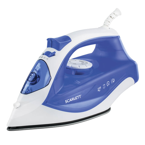 Утюг SCARLETT SC-SI30K23, 2200 Вт, терморегулятор, антипригарная поверхность, самоочистка, синий