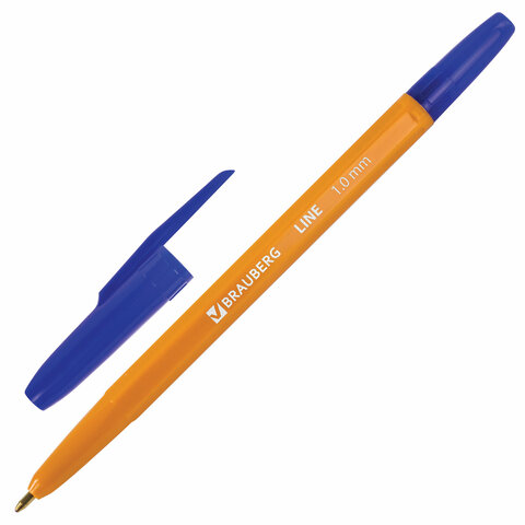 Ручка шариковая BRAUBERG "ORANGE Line", СИНЯЯ, корпус оранжевый, узел 1 мм, линия письма 0,5 мм, 143 Ручка шариковая BRAUBERG "ORANGE Line", СИНЯЯ, корпус оранжевый, узел 1 мм, линия письма 0,5 мм, 143
