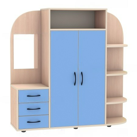 Уголок ряжения "София". Цвет: клен, светло-синий, кремовый. Размеры: 1228x340x1200мм. П5