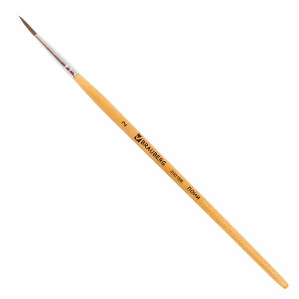 Кисть BRAUBERG пони, круглая, №2, 200188 Кисть BRAUBERG пони, круглая, №2, 200188