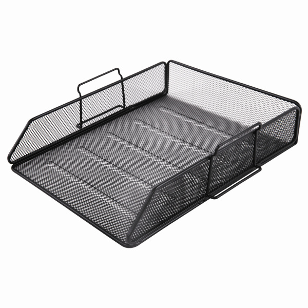 Поддон для бумаг BRAUBERG "Germanium" металл, д/ф. А4, 77х337х260мм, черный, 231954