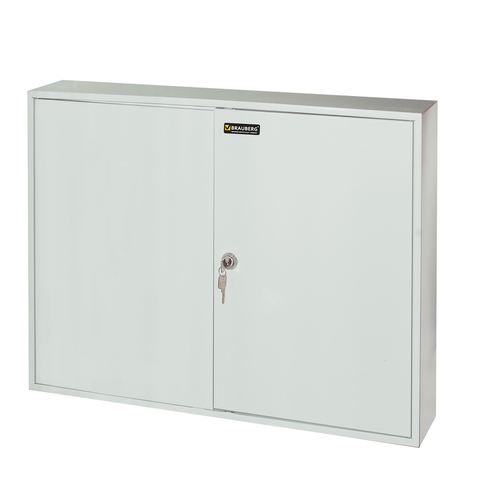 Шкафчик (Ключница) на 300 ключей BRAUBERG 730*140*550 мм, с замком, +300 брелоков, серый