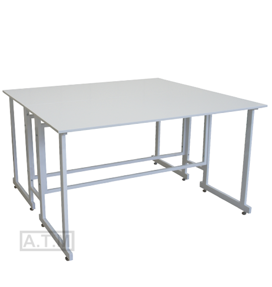 Стол лабораторный островной СЛЭ-100, 1200х1500х850 мм, столешница - ЛДСП, химостойкий пластик