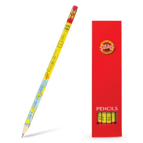 Карандаш ч/гр KOH-I-NOOR "Formulas", НВ, заточенный, с резинкой, картонная упаковка, 1231002478KS