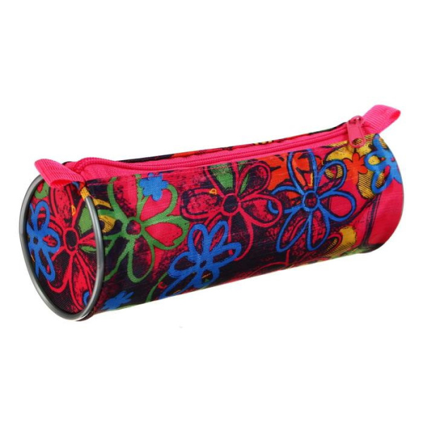 Пенал мягкий, тубус, 65 x 210 мм, "Яркие цветочки"