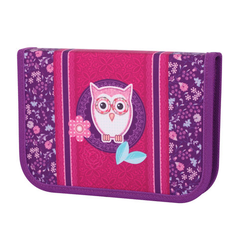Пенал TIGER FAMILY (ТАЙГЕР), 1 отделение, "Сова", 20х14х4 см