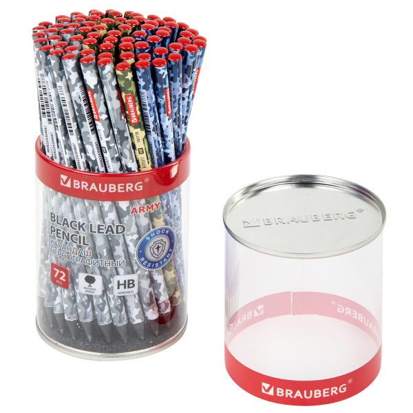 Карандаш ч/г Berlingo "Military" HB, круглый, с ластиком, черное дерево, заточен Карандаш ч/г Berlingo "Military" HB, круглый, с ластиком, черное дерево, заточен