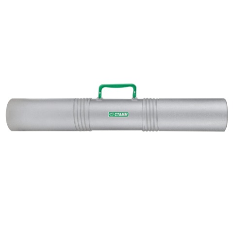Тубус для чертежей СТАММ 3-х секционный, диам. 10 см, длина 65 см, серый, с ручкой, ПТ42