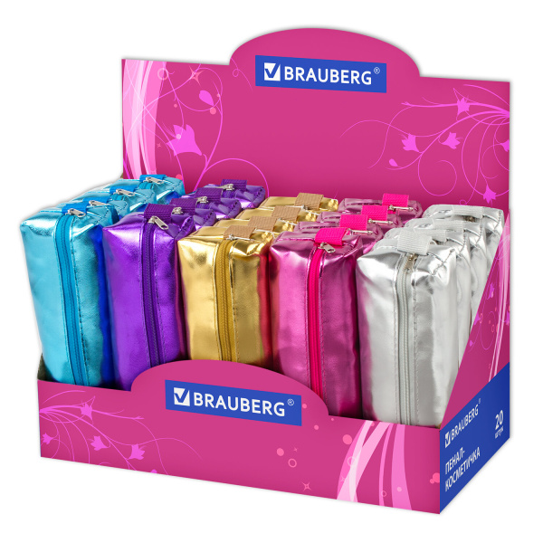 Пенал-косметичка BRAUBERG для средней школы, дев. "Vintage" (Винтаж), 20*6*4см, 223268