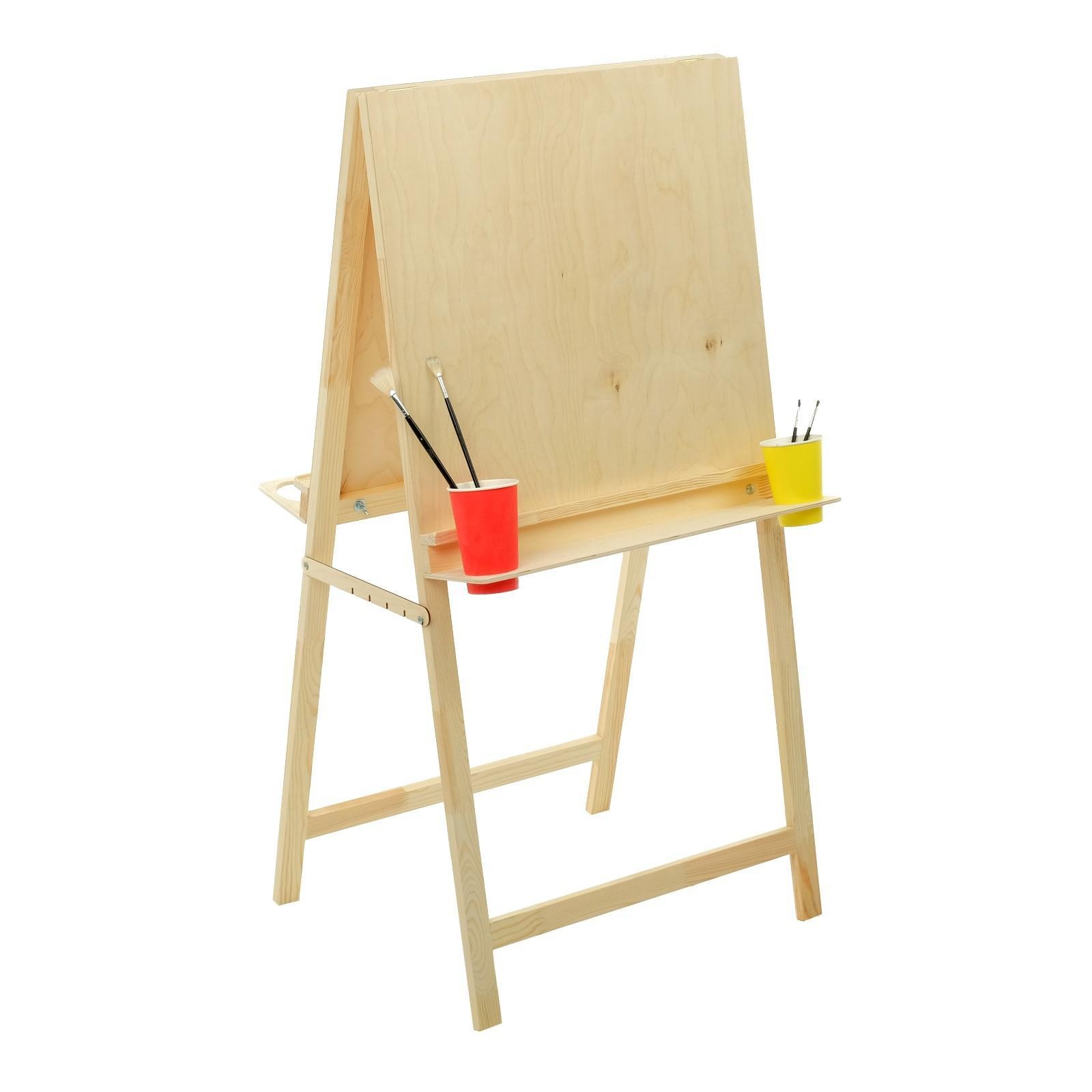 Мольберт тип "Хлопушка", двусторонний, 1200 х 600 х 650 мм, планшет 600 х 600 мм