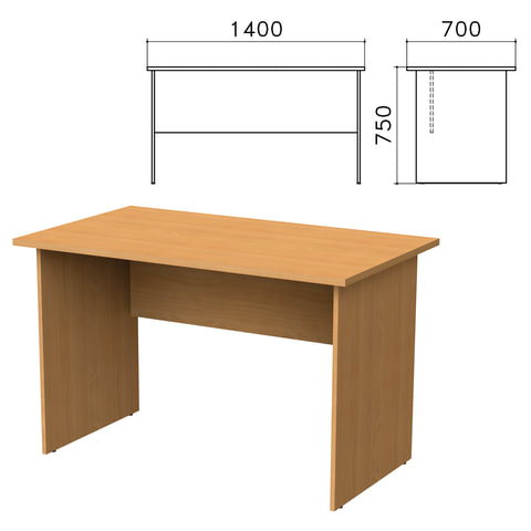 Стол письменный "Монолит", 1400х700х750 мм, цвет бук, СМ2.1