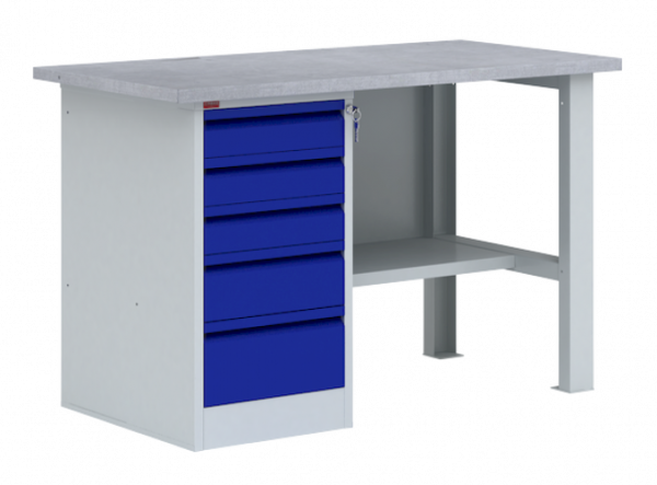 Однотумбовый металлический верстак ВП-3/1.2 860х1200х685 мм