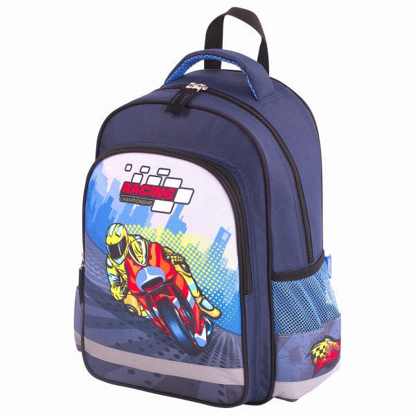 Рюкзак ПИФАГОР SCHOOL для начальной школы, Moto, 38х28х14 см, 229998 Рюкзак ПИФАГОР SCHOOL для начальной школы, Moto, 38х28х14 см, 229998