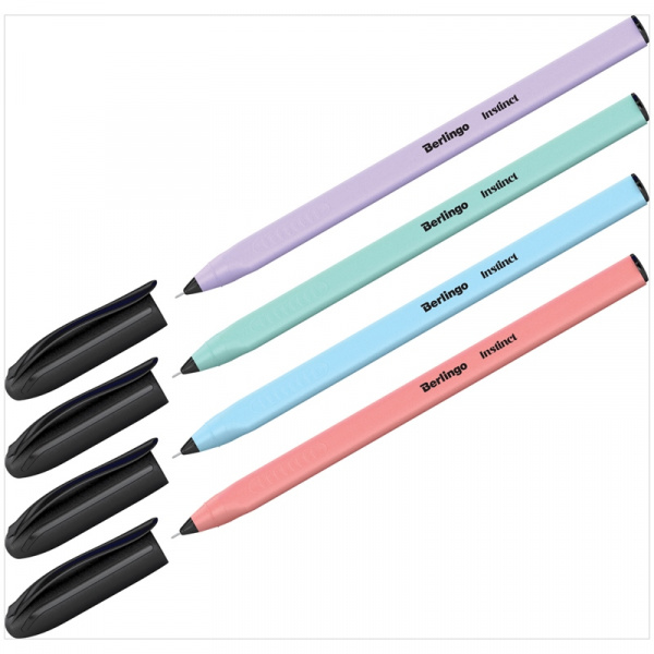 Ручка шариковая Berlingo "Instinct", 0,7мм, синяя, корпус ассорти