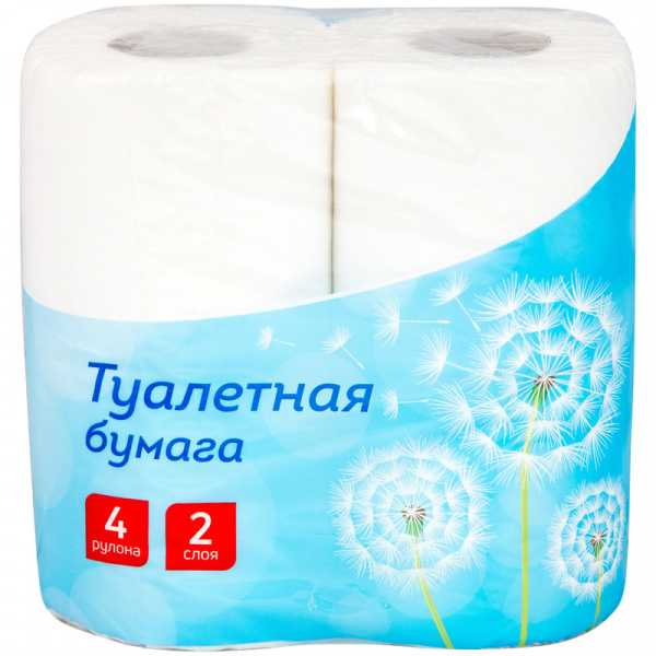 Бумага туалетная OfficeClean 2-слойная, 4шт. х16,2м, тиснение, белая