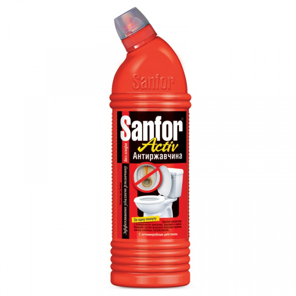 Чистящее средство SANFOR Activ 750мл "Антиржавчина", гель, ш/к2498