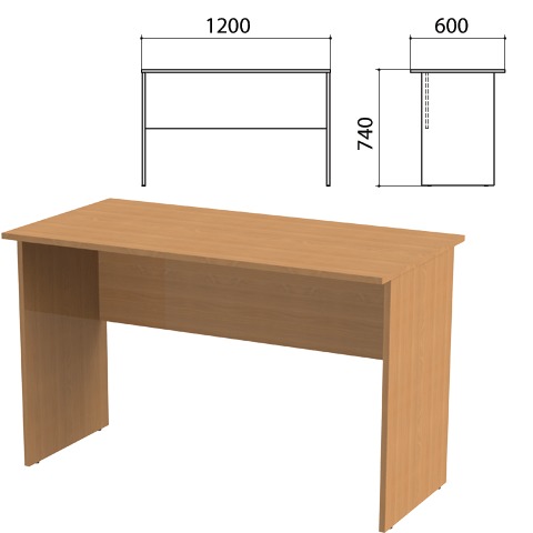 Стол письменный "Эко" (ш1200*г600*в740 мм), бук бавария 55, 400747, ш/к 41495