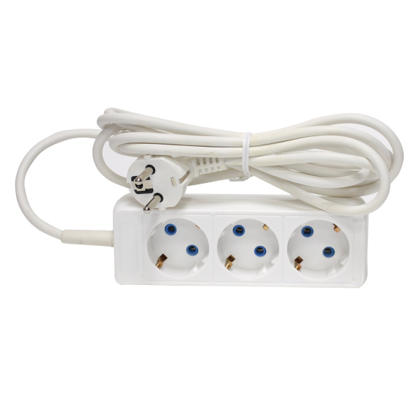 Удлинитель РАДИСТ ПРЕМИУМ Р16-012, 3 розетки с заземлением, 3 м, 3х0,75 мм, 1300 Вт, белый, 1013 Удлинитель РАДИСТ ПРЕМИУМ Р16-012, 3 розетки с заземлением, 3 м, 3х0,75 мм, 1300 Вт, белый, 1013