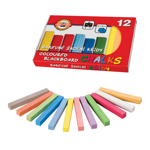 Мел цветной KOH-I-NOOR (Чехия), НАБОР 12 шт., квадратный, 112506 Мел цветной KOH-I-NOOR (Чехия), НАБОР 12 шт., квадратный, 112506