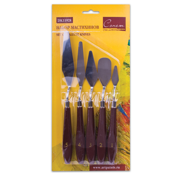 Мастихины «Сонет», НАБОР 5шт., в блистере, DK11928 Мастихины «Сонет», НАБОР 5шт., в блистере, DK11928