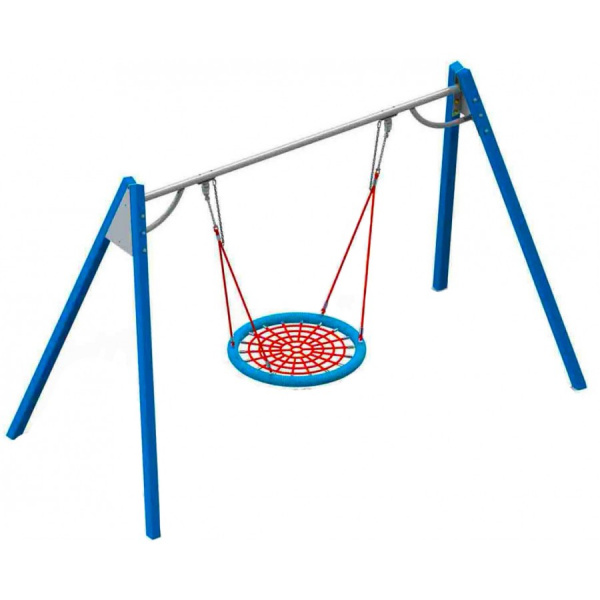 Качели на металлических стойках с оцинкованной балкой "Гнездо", 1790х3790 мм, Н=2330 мм
