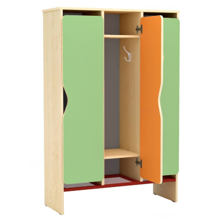 Шкаф для одежды 3-х секц. (908x350x1370) корпус клен, цветной фасад (М392.3+3 двери)