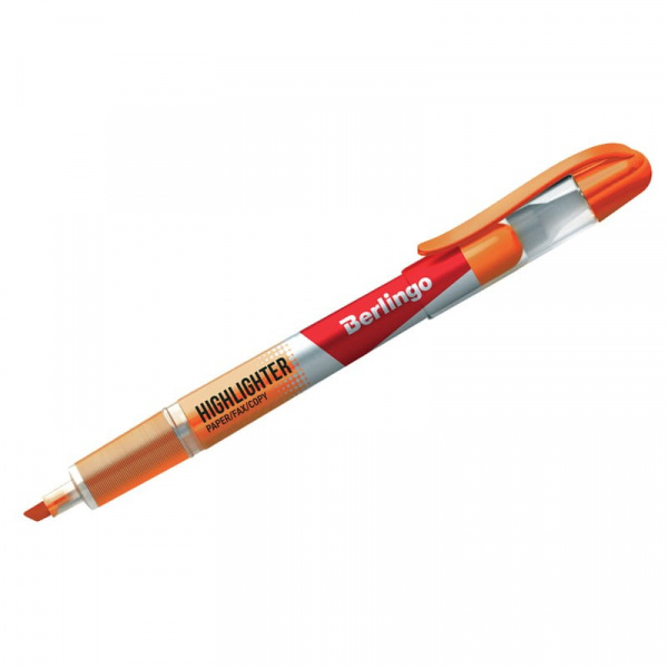 Текстовыделитель Berlingo оранжевый, 0,5-3,5мм, жидкие чернила