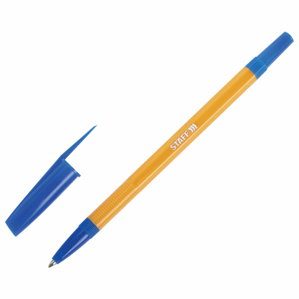 Ручка шариковая STAFF Basic Orange BP-03, СИНЯЯ, корпус оранжевый, узел 1 мм, линия 0,5 мм, 143741 Ручка шариковая STAFF Basic Orange BP-03, СИНЯЯ, корпус оранжевый, узел 1 мм, линия 0,5 мм, 143741