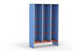 Шкаф для обуви без дверей 15 мест. Габариты (ШхГхВ): 908х330х1370мм. Цвет: синий