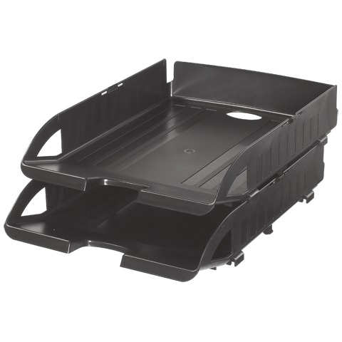 Поддоны для бумаг ERICH KRAUSE, НАБОР 2шт., черные, 14653